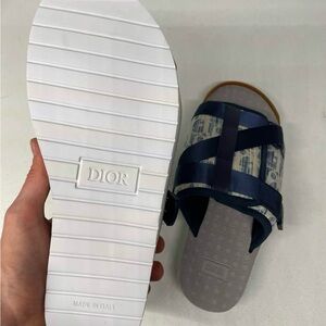 Dior Blue and White Slide Slides